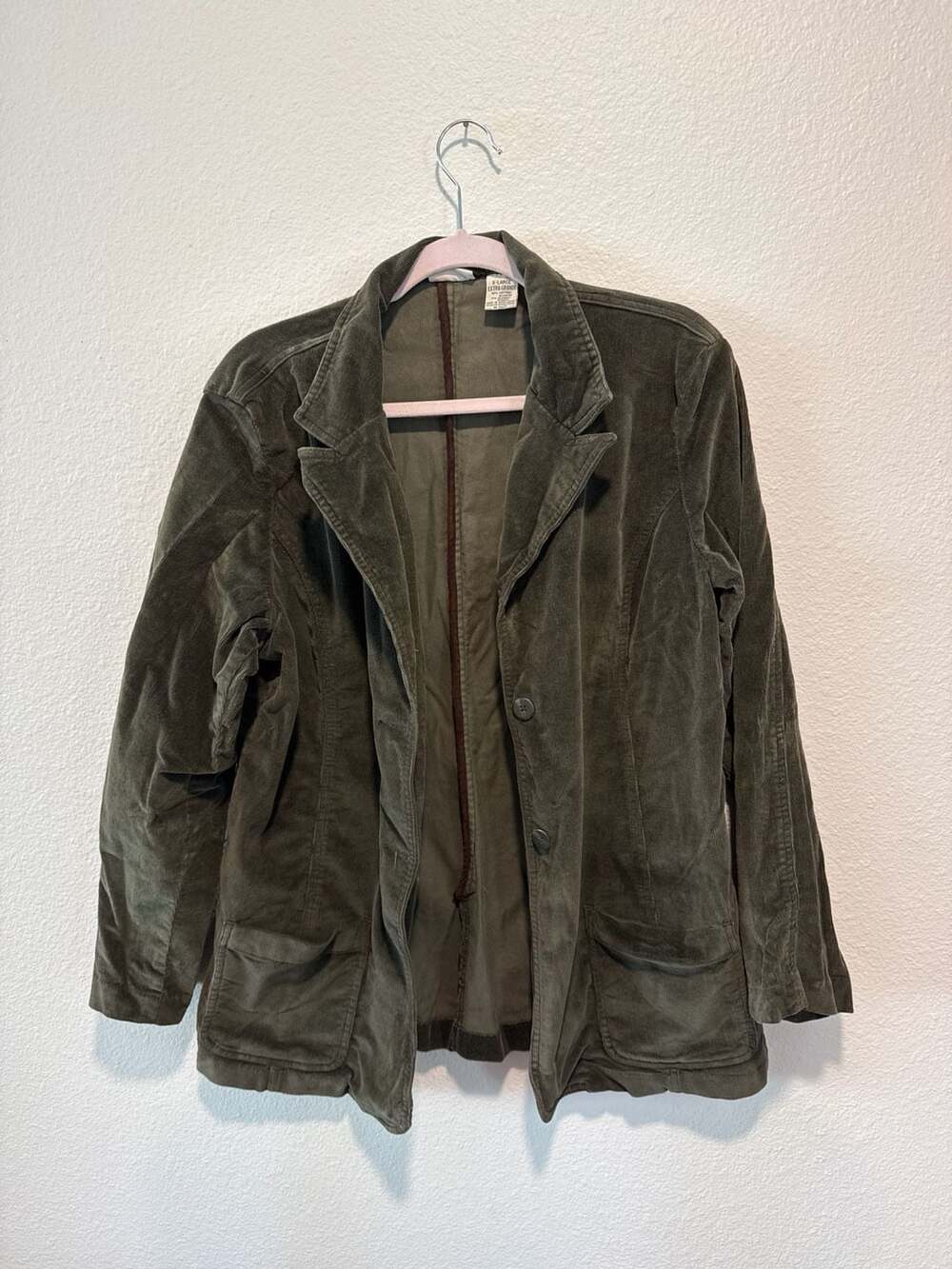 St. John's Bay Green Corduroy Blazer Jacket Size XL